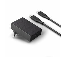 Uniq Votre Slim Kit USB-C 18W nabiječka černá / výstup USB-C 3.0 - Lightning / Podpora PD / 18W