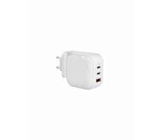 Uniq Verge Pro 66W GAN USB-C nabíječka bílá / výstupy 2x USB-C & USB-A / podpora PD / 66W