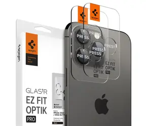 Spigen Glass EZ Fit Optik Pro ochranné sklo na fotoaparát pro Apple iPhone 16/15/14 Pro & 16/15/14 Pro Max 2ks černá