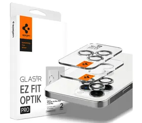 Spigen Glass EZ Fit Optik Pro ochranné sklo na fotoaparát pro Apple iPhone 14 Pro/iPhone 14 Pro Max 2ks stříbrná