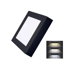 Solight WD171-B LED mini panel CCT / přisazený / 12W / 900lm / 3000K / 4000K / 6000K / čtvercový / černá barva
