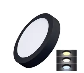 Solight WD172-B LED mini panel CCT / přisazený / 18W / 1530lm / 3000K / 4000K / 6000K / kulatý / černá barva