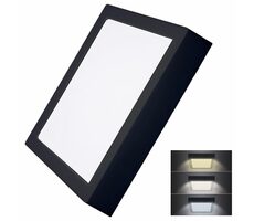 Solight WD175-B LED mini panel CCT černá / přisazený / 24W / 1800lm / 3000K / 4000K / 6000K / čtvercový