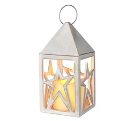 Solight 1V232 dřevěná lucerna s LED svíčkou / 3x AAA