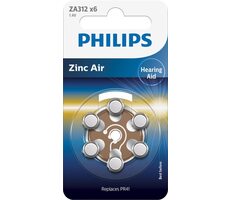Philips baterie ZA312 Zinc Air - 6ks