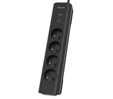 Philips SPN7040BA/60 černá / Přepěťová ochrana / 4 zásuvky