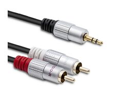 Qoltec 52339 Kabel 2xRCA - Mini Jack 3.5mm (M) 1m černá