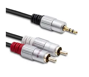 Qoltec 52339 Kabel 2xRCA - Mini Jack 3.5mm (M) 1m černá