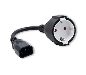 Qoltec 53906 Adaptér 0.15m černá / IEC 320 C14 / SCHUKO
