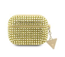 GUESS Rhinestones Triangle Metal Logo Pouzdro pro Apple AirPods Pro zlatá