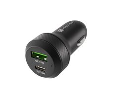 Natec Coney 48 W QC 3.0 Universální autonabíječka černá / 1x USB-C / 1x USB-A / 48 W