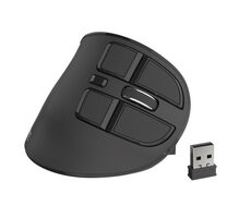 Natec Euphonie černá / vertikální bezdrátová myš / 2.4GHz / BT / 2400 DPI / 9 tlačítek 