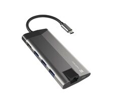 Natec Fowler Plus / Multiportový adaptér / 4K HDMI / 3 xUSB 3.0 / 1x USB-C / RJ-45 / čtečka karet 
