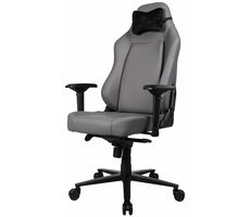 AROZZI PRIMO PREMIUM šedá / herní židle / 130.5 - 140.5 cm / nosnost 145 kg / kůže