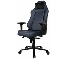 AROZZI PRIMO PREMIUM modro-šedá / herní židle / 130.5 - 140.5 cm / nosnost 145 kg / kůže