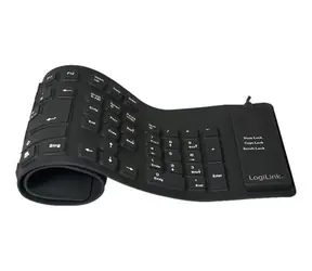 LogiLink ID0019A / Ohebná klávesnice / vodotěsná / USB / PS2 / DE