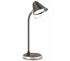 IMMAX LED stolní lampička FINCH hnědá + zlaté prvky / Qi nabíjení / 9W/ 12V 2A / stmívatelná