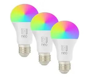 IMMAX NEO SMART sada 3x žárovka LED E27 11W RGB+CCT barevná a bílá / stmívatelná / Zigbee / TUYA