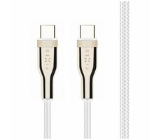 FIXED Krátký nabíjecí a datový opletený kabel s konektory USB-C/Lightning a podporou PD 0.5 m bílá /  MFI