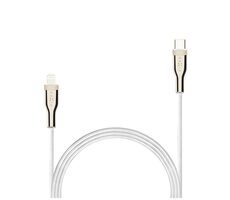 FIXED Nabíjecí a datový opletený kabel s konektory USB-C/Lightning a podporou PD 1.2 m bílá / MFI