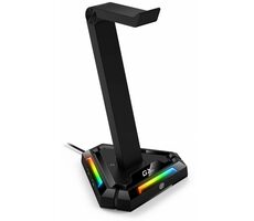Genius GX-UH100 černá / Stojan na sluchátka / USB Hub / 2x USB-A / 2x USB-C
