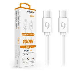 Aligator Datový kabel POWER 5A USB-C - USB-C 1.5m bílá