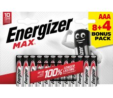 Energizer MAX AAA 8+4 zdarma 1.5V alkalické
