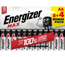 Energizer MAX AA 8+4 zdarma 1.5V alkalické / 12ks / LR6