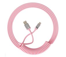 Akko Kroucený kabel USB-C (M) - USB-A (M)  růžová / až 135 cm