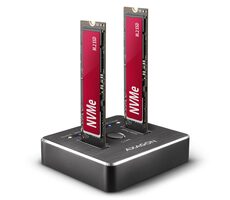 AXAGON ADSA-M2C, USB-C 10Gbps -  2x M.2 NVMe SSD CLONE MASTER dokovací stanice