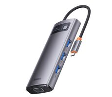 Baseus WKWG040013 Metal Gleam Dokovací stanice / 3x USB 3.0 / HDMI / USB-C PD / VGA / Ethernet RJ45