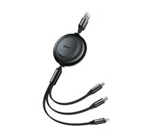 Baseus CAMJ010001 Kabel USB-A (M) - Micro USB (M) & Lightning (M) & USB-C (M) 1.1 m černá