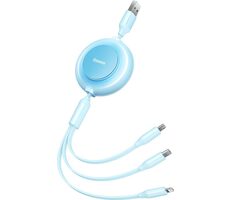 Baseus CAMJ010017 Kabel USB-A (M) - Micro USB (M) & Lightning (M) & USB-C (M) 1.1 m modrá