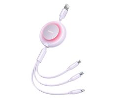 Baseus CAMJ010005 Kabel USB-A (M) - Micro USB (M) & Lightning (M) & USB-C (M) 1.1 m fialová