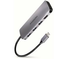 AXAGON HMC-HCR3A, USB 5Gbps hub, porty 3x USB-A, HDMI 4k/30Hz, SD/mSD, kabel USB-C 20cm