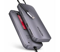 AXAGON HMC-6GM2, USB 10Gbps hub, USB-A, USB-C,  HDMI 4k/60Hz, M.2 slot, SD/mSD, PD 100W, kabel USB-C 20cm