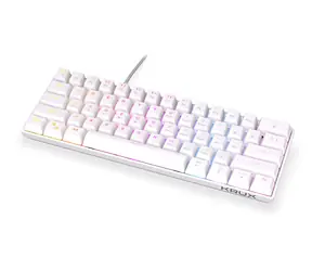 KRUX Qara 60% Outemu Red bílá / Herní klávesnice / Dátová / USB / US layout
