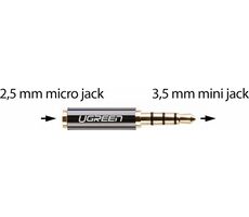 UGREEN 20502 Redukce 2.5 mm micro jack(F) - 3.5 mm mini jack(M) černá