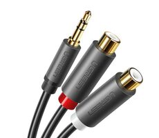 UGREEN AV109 Kabel 3.5mm Jack (M) - 2x RCA (Cinch - F) 0.25m černá