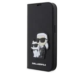 Karl Lagerfeld PU Saffiano Karl and Choupette NFT Book Pouzdro pro Apple iPhone 14 Pro černá