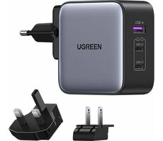 Ugreen Nexode rychlonabijecí adaptér šedá / 2x USB-C / USB-A / 65W