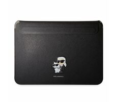 Karl Lagerfeld Saffiano Karl and Choupette NFT Computer Sleeve 13 & 14" černá