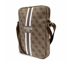 GUESS PU 4G Printed Stripes Tablet Bag 10" hnědá