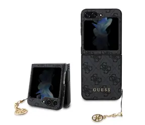 GUESS 4G Charms Zadní Kryt pro Samsung Galaxy Z Flip 5 šedá