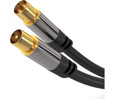 PremiumCord TV antenní HQ propojovací kabel M/F 75 Ohm 1.5m