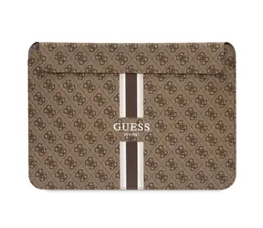 GUESS PU 4G Printed Stripes Computer Sleeve 13/14" hnědá