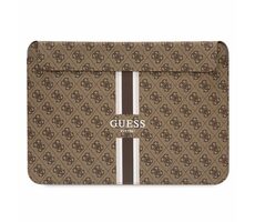 GUESS PU 4G Printed Stripes Computer Sleeve 16" hnědá