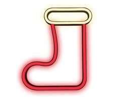 Neolia Dekorativní LED neon Vánoční ponožka červeno bílá / 5V