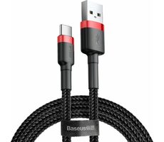 Baseus CATKLF-A91 Kabel USB-A (M) - USB-C (M) 0.5 m černo-červená
