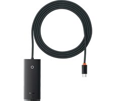 Baseus WKQX030501 Lite Series Hub 2 m černá / USB rozbočovač / 4x USB 3.0 / 1x USB-C